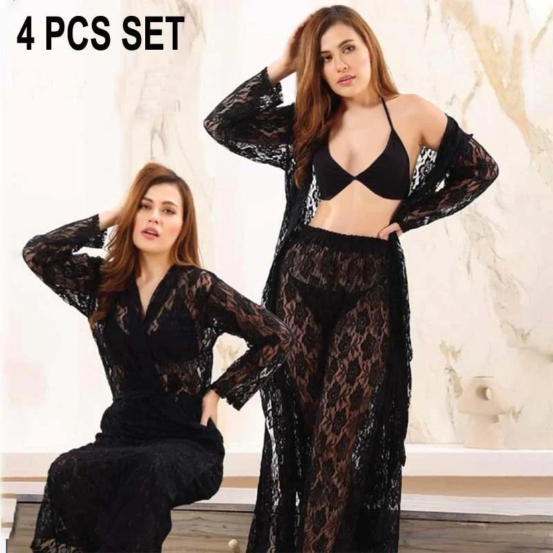 Maroon Embossed Net Nightwear Set